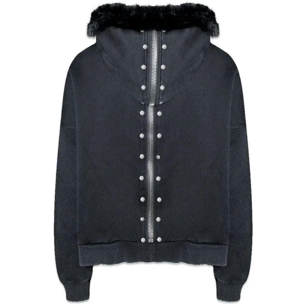 Nyra Zip-Up Jacket with Detachable Fur Hood - ThoughtWeFriends - VENTURER