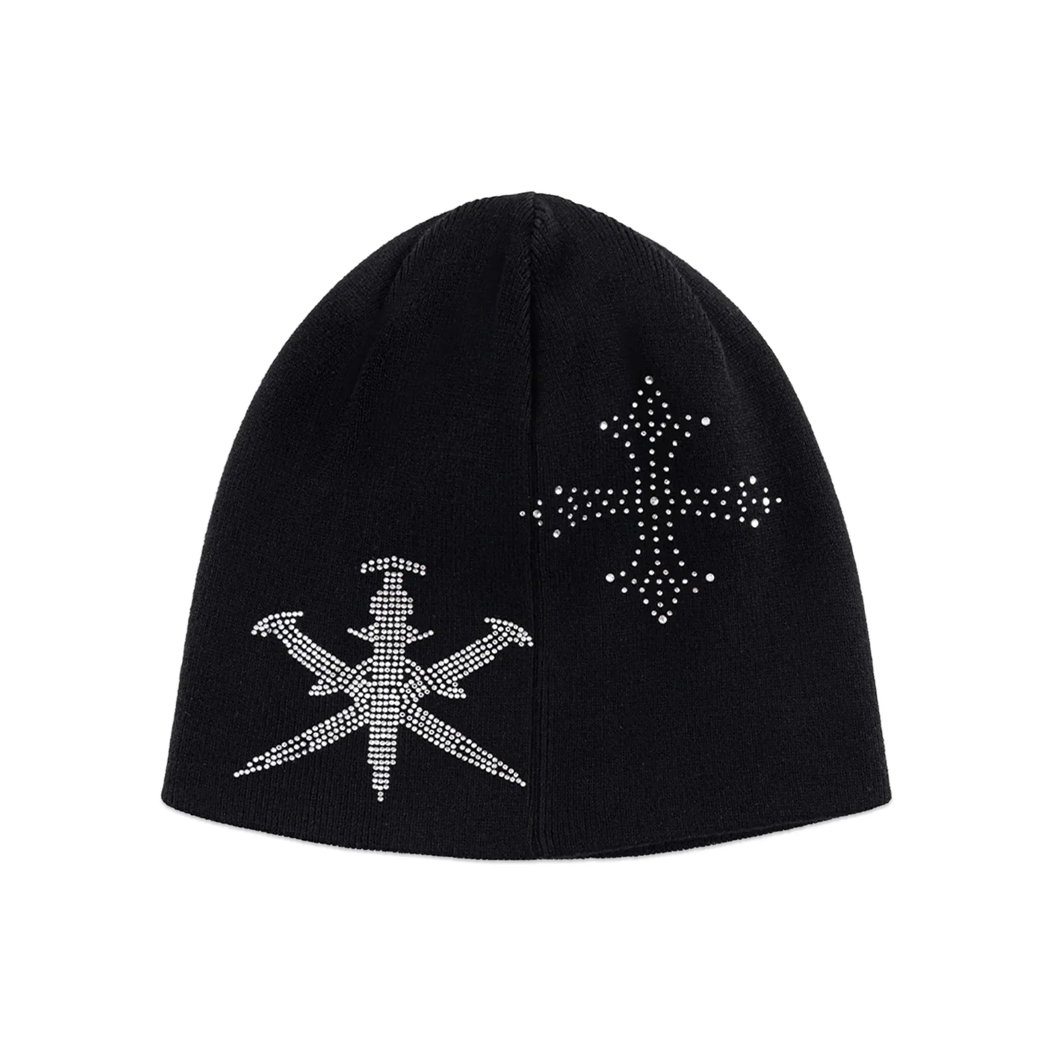 Dagger Cross Rhinestone Beanie - UNKNOWN LONDON - VENTURER