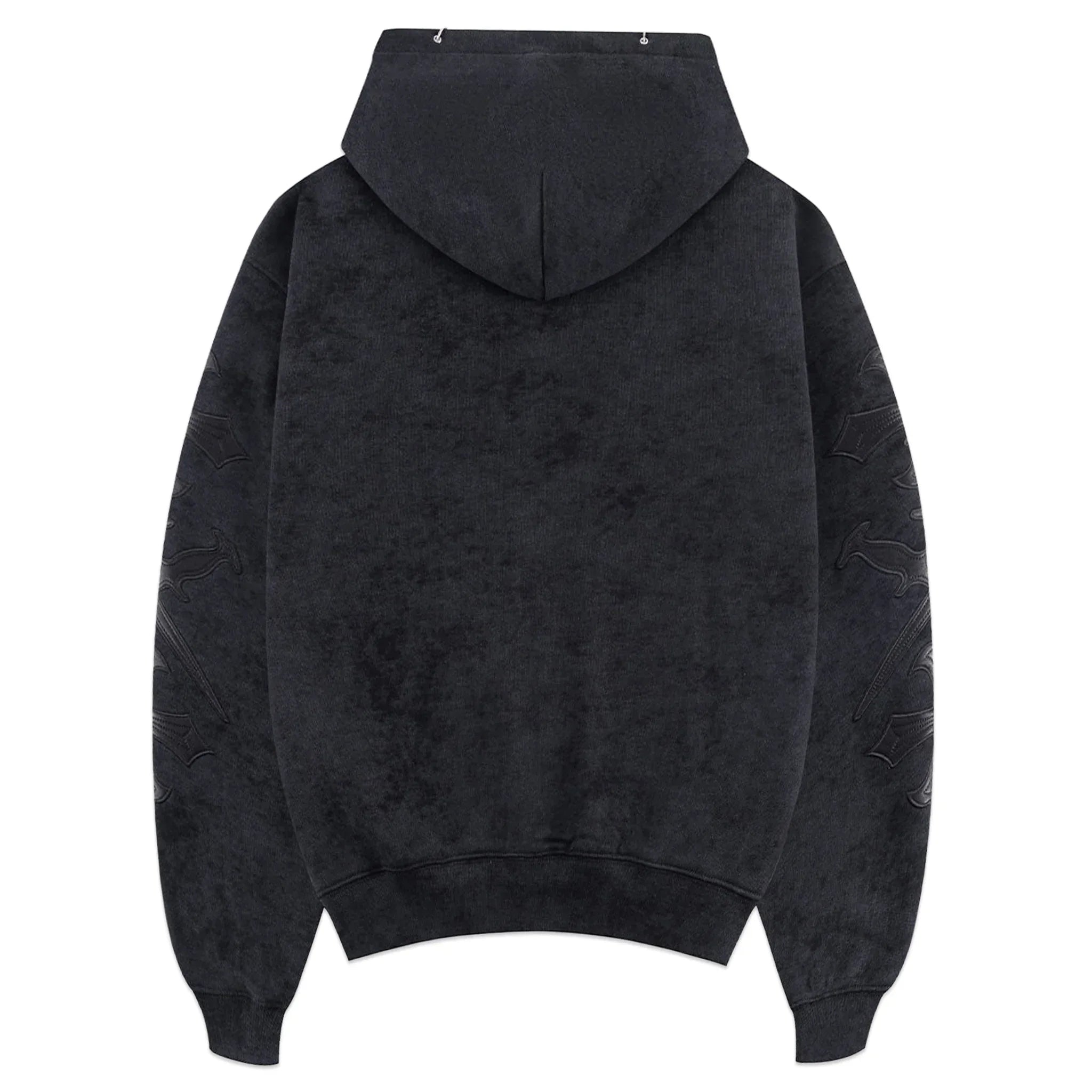 Dagger Cross Leather Patch Zip Hoodie - UNKNOWN LONDON - VENTURER