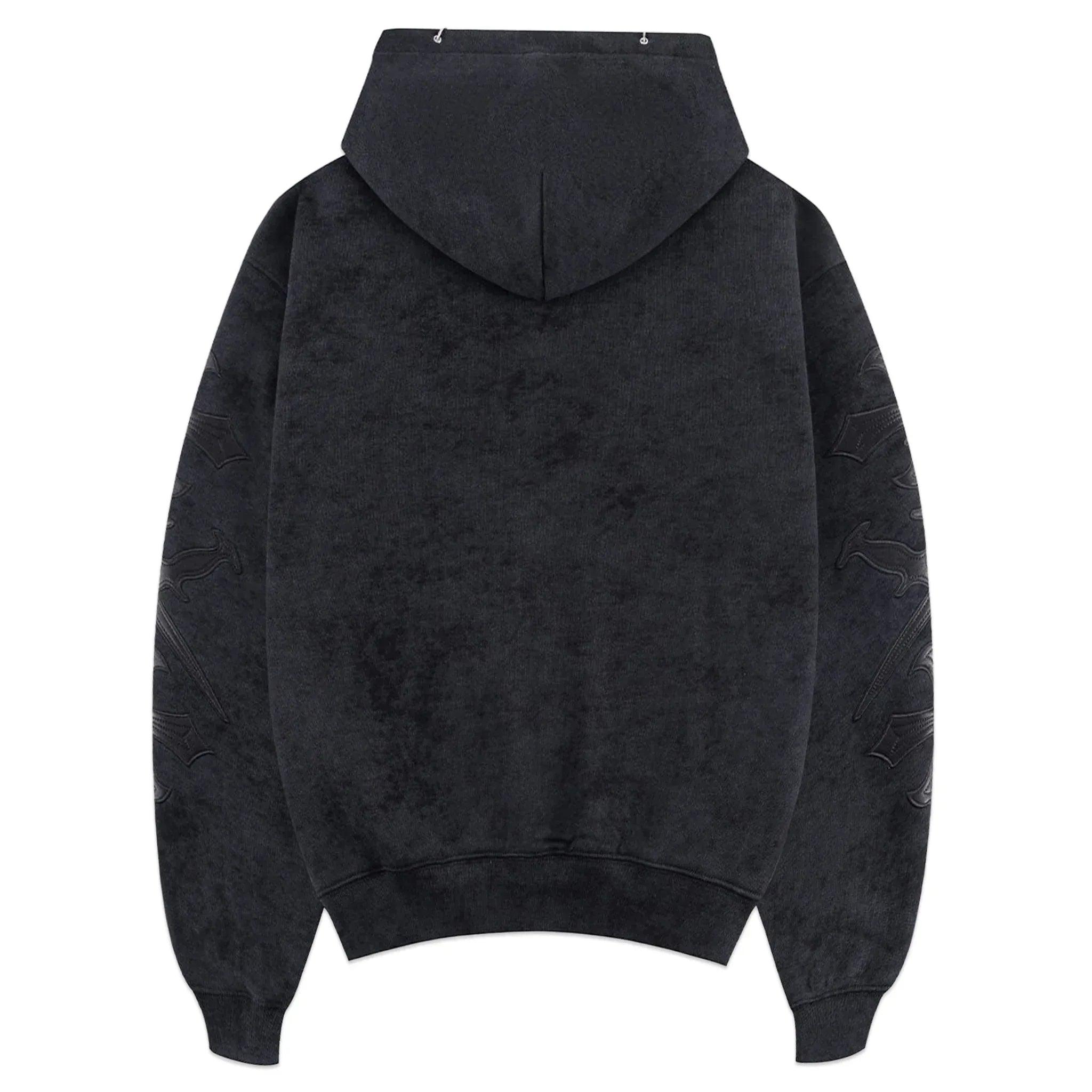 Dagger Cross Leather Patch Zip Hoodie - UNKNOWN LONDON - VENTURER
