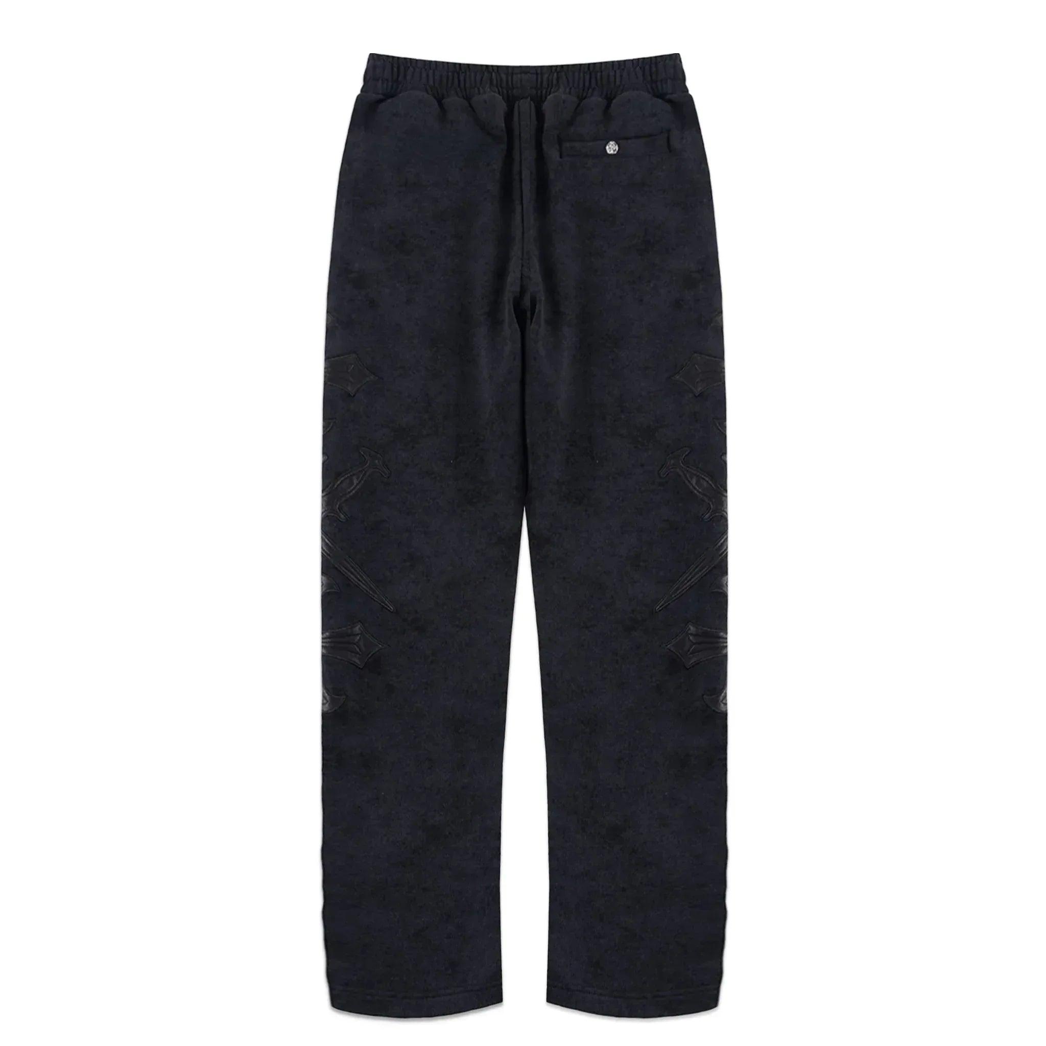 Dagger Cross Leather Patch Baggy Jogger Pants - UNKNOWN LONDON - VENTURER