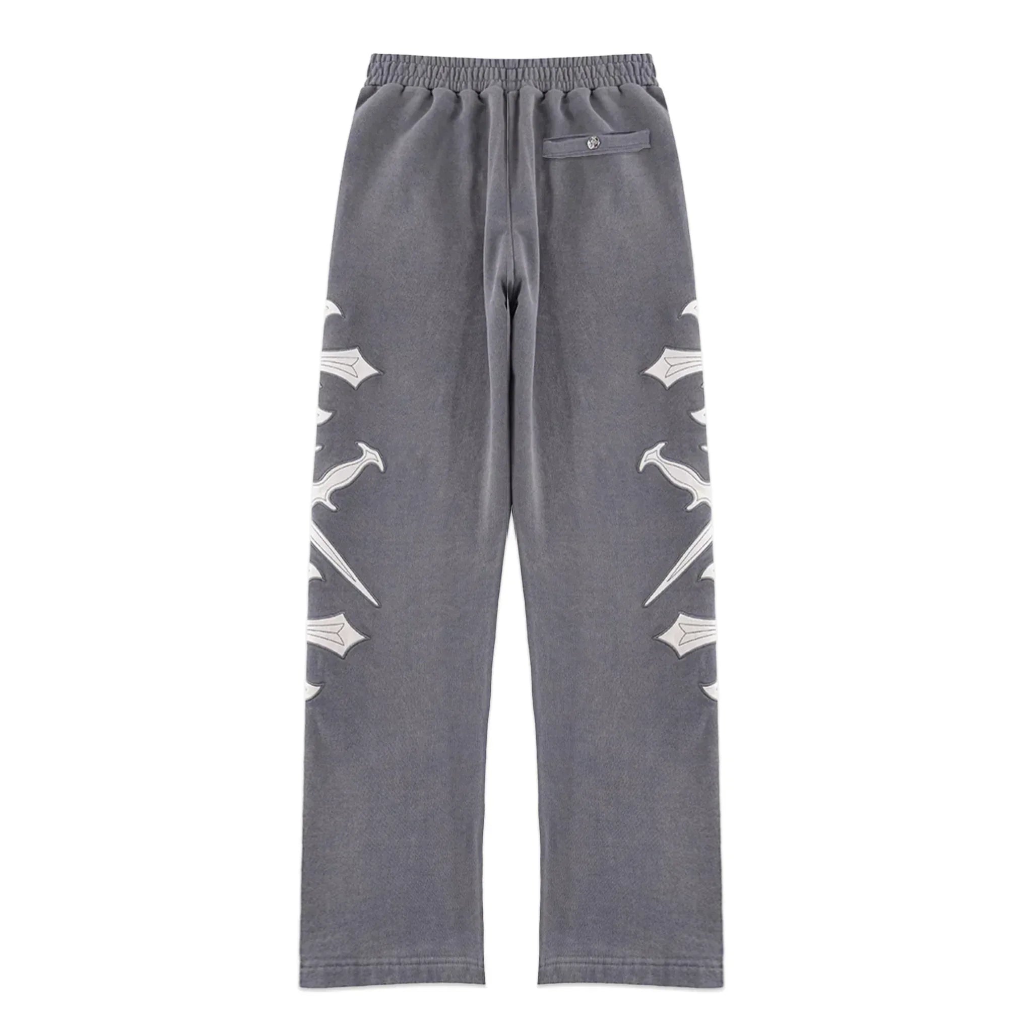 Dagger Cross Leather Patch Baggy Jogger Pants - UNKNOWN LONDON - VENTURER