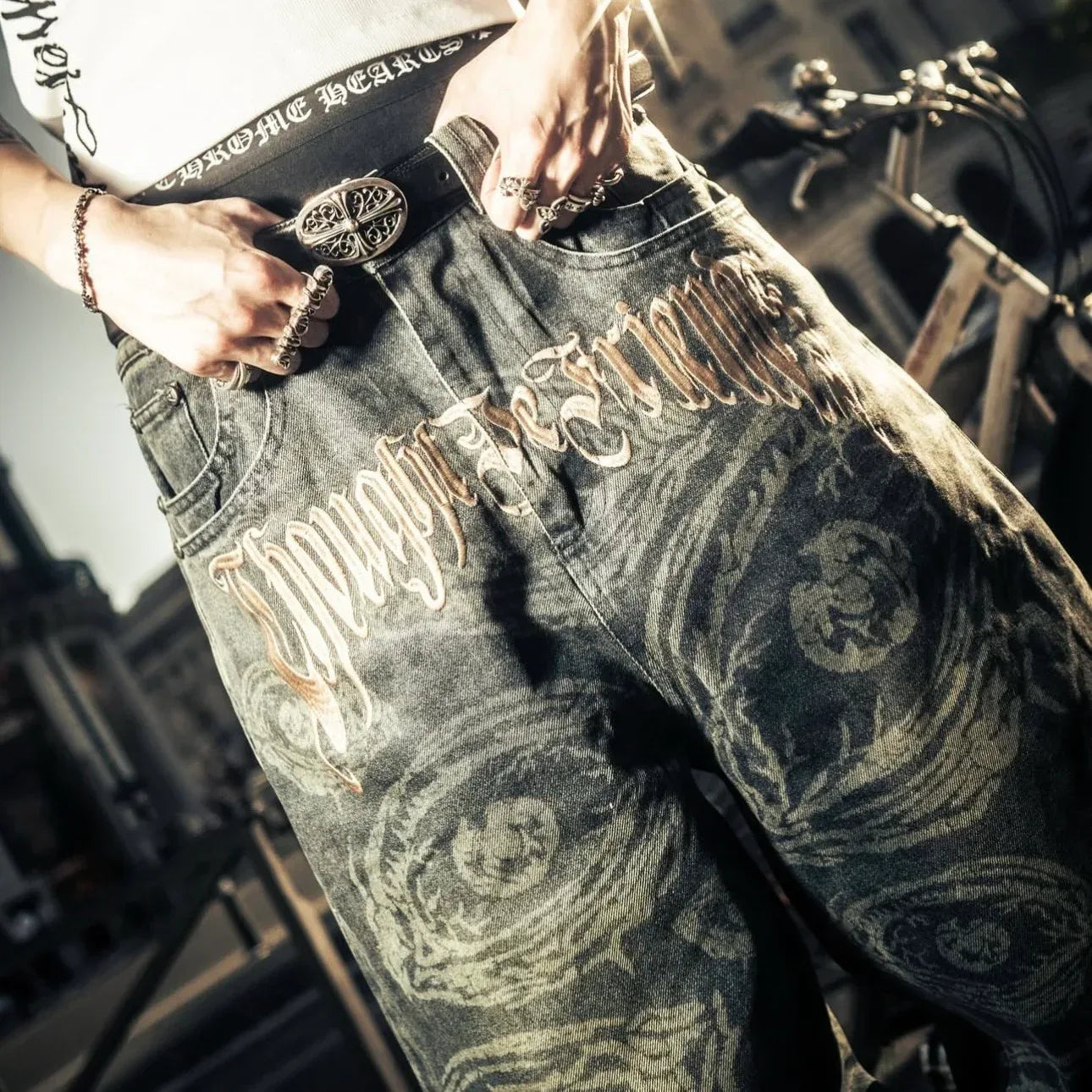 Eyethought 2.0 Distressed Baggy Denims - ThoughtWeFriends - VENTURER