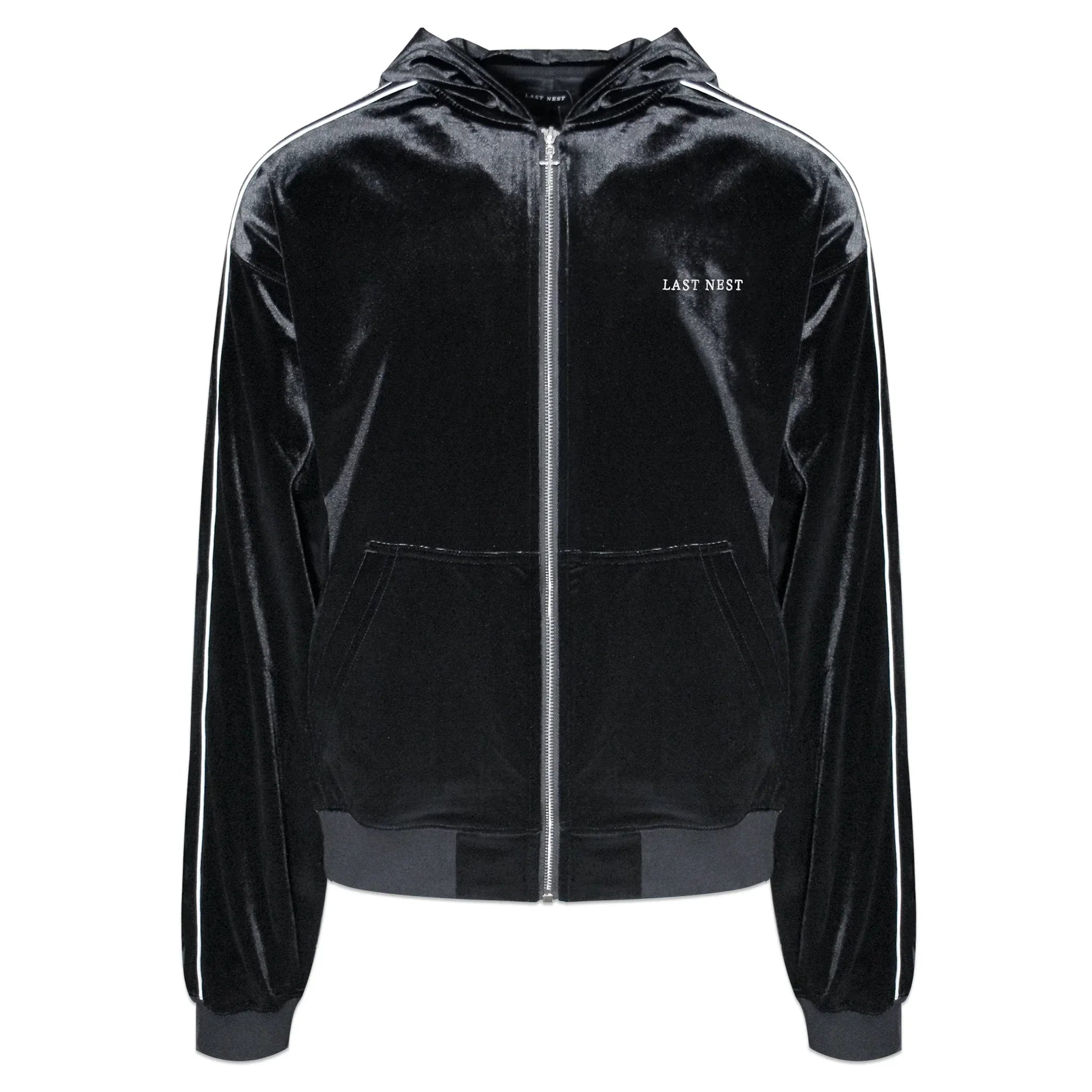 LAST NEST ベルベットパーカー ブラック LAST NEST (ラストネスト)VELVET TRACK HOODIE / BLACK | Detail