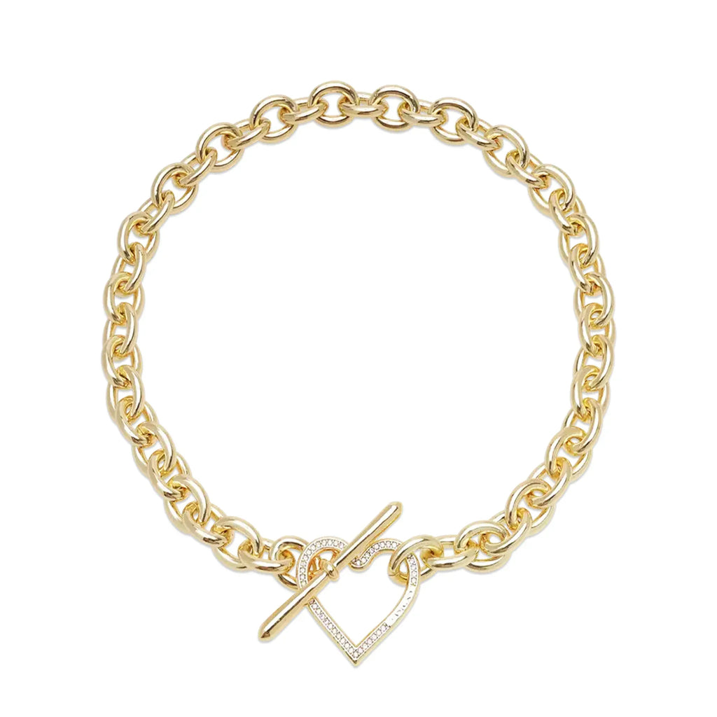 BASICKS(ベイシックス)商品ページ - Heart Link Flow Necklace - Gold 