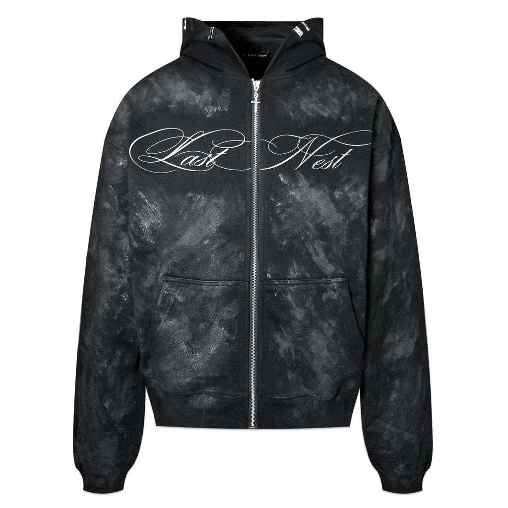 LAST NEST(ラストネスト)商品ページ - Coating Logo Hoodie - Black 