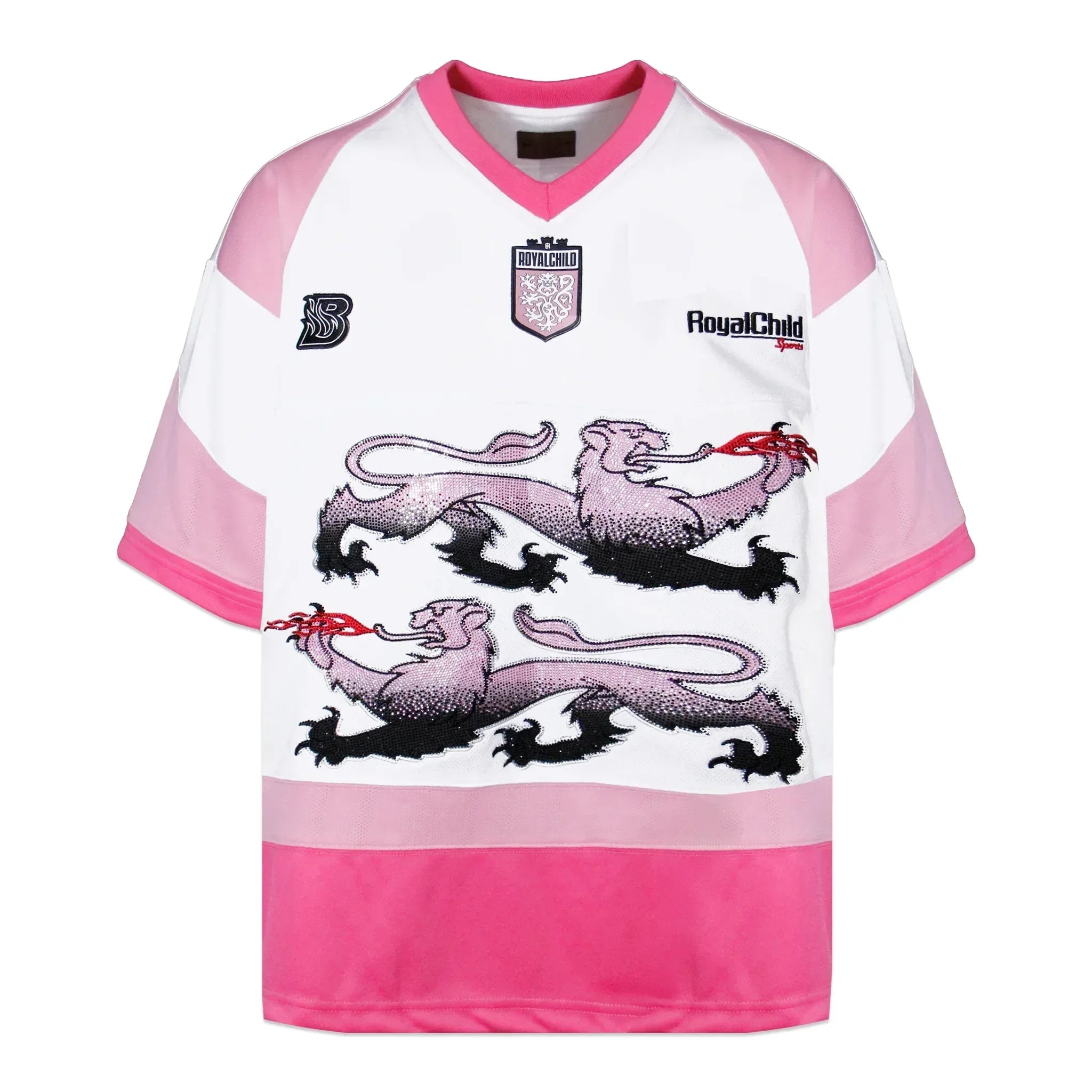 Double Lion Rhinestone Jersey - BIRTH OF ROYAL CHILD - VENTURER