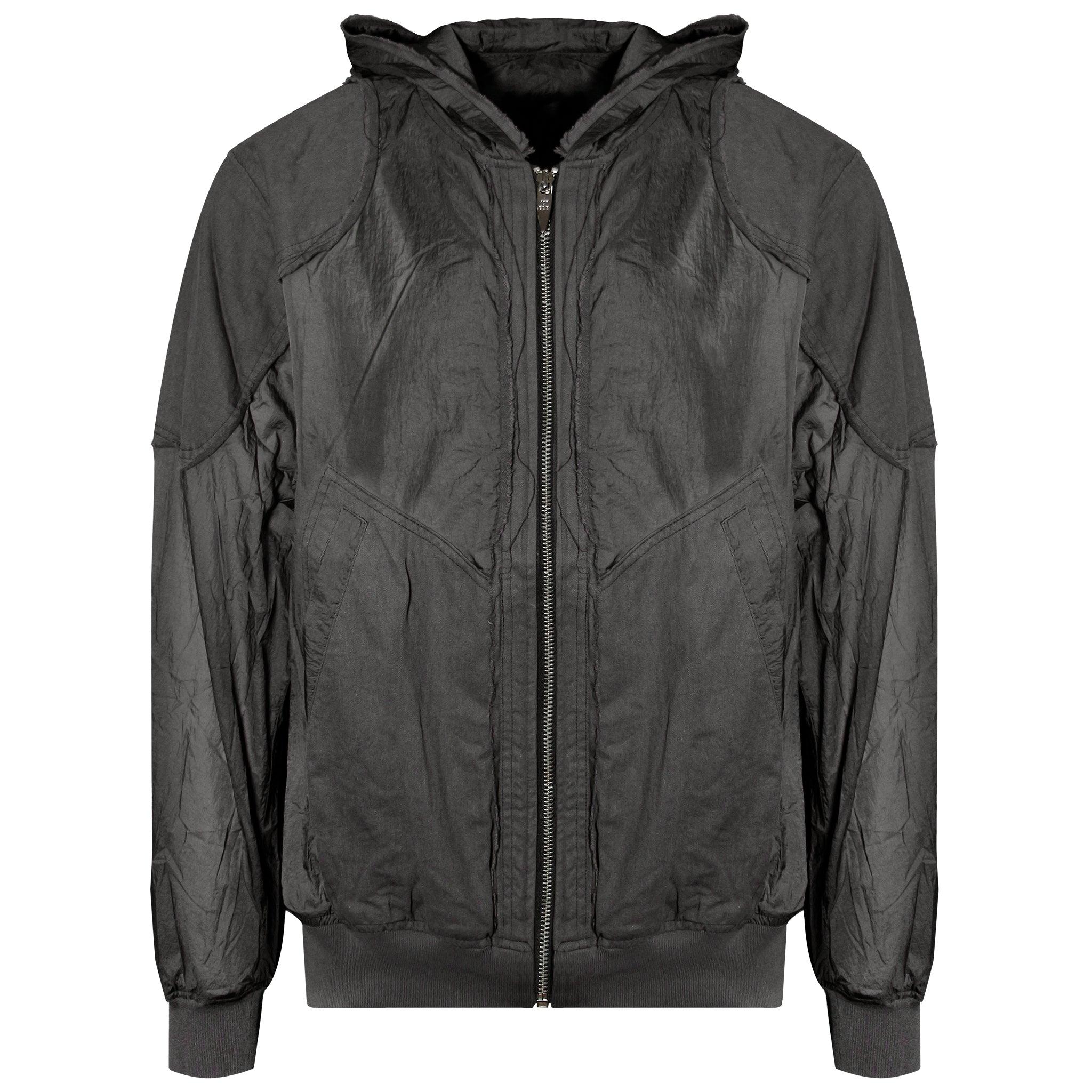Raw Edged Sheer Hoodie Jacket
