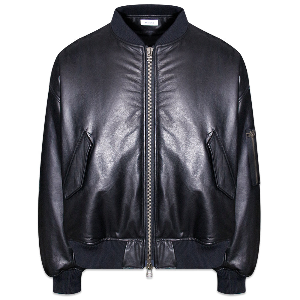 Cow Leather Bomber Jacket
