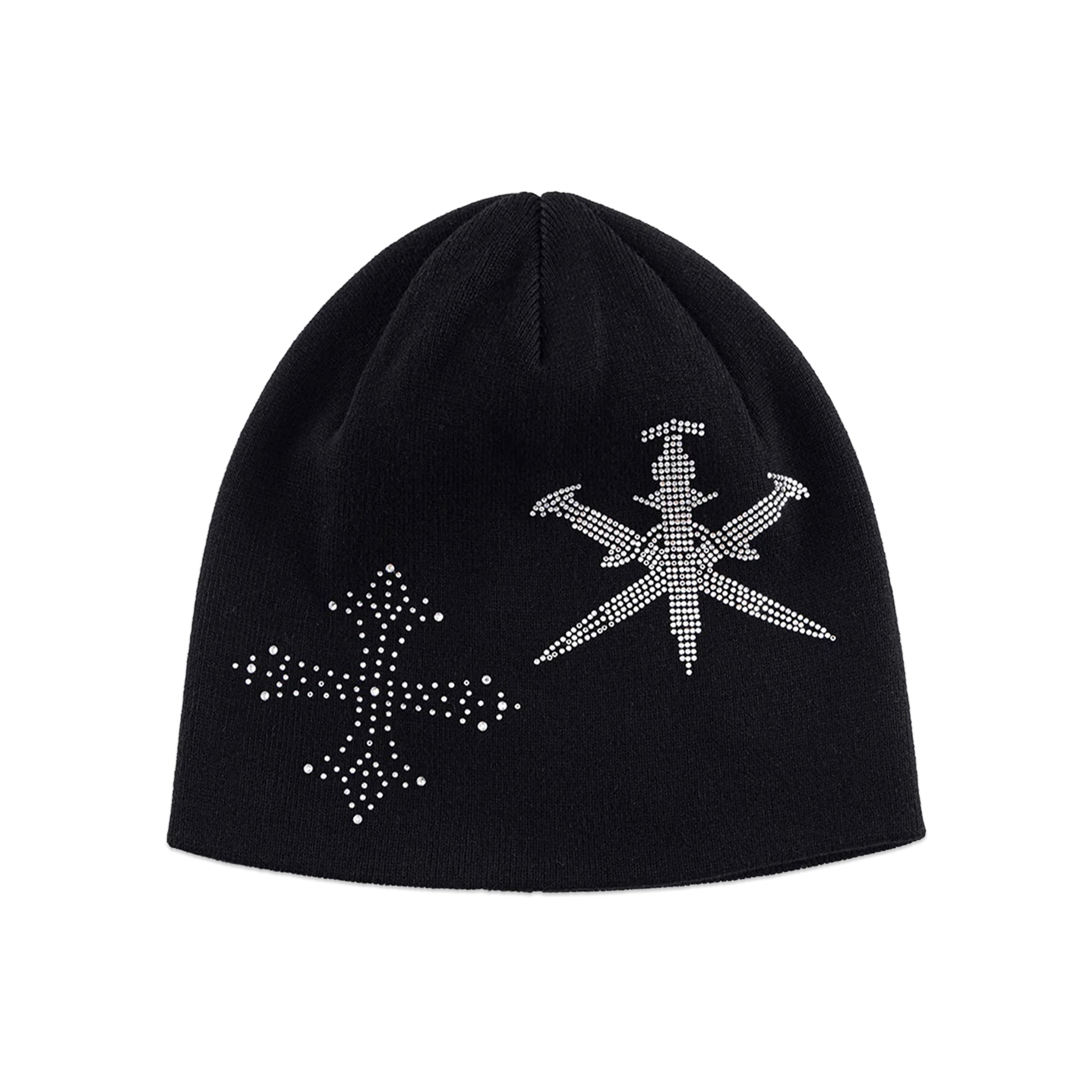 Dagger Cross Rhinestone Beanie
