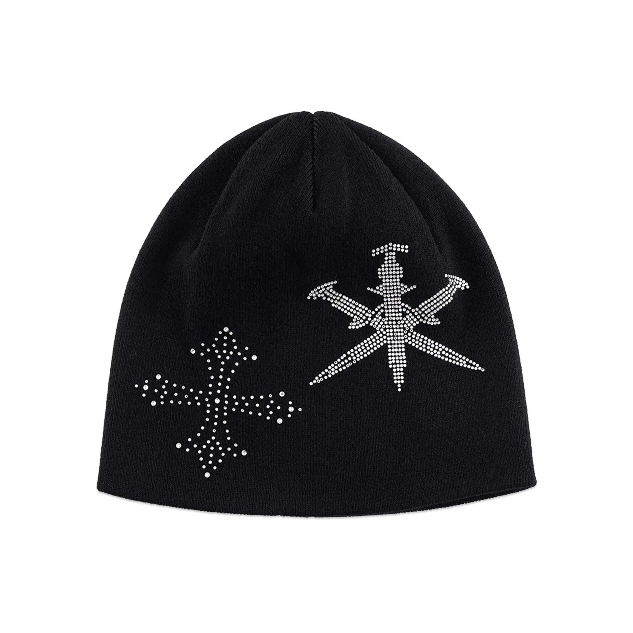 Dagger Cross Rhinestone Beanie - UNKNOWN LONDON - VENTURER