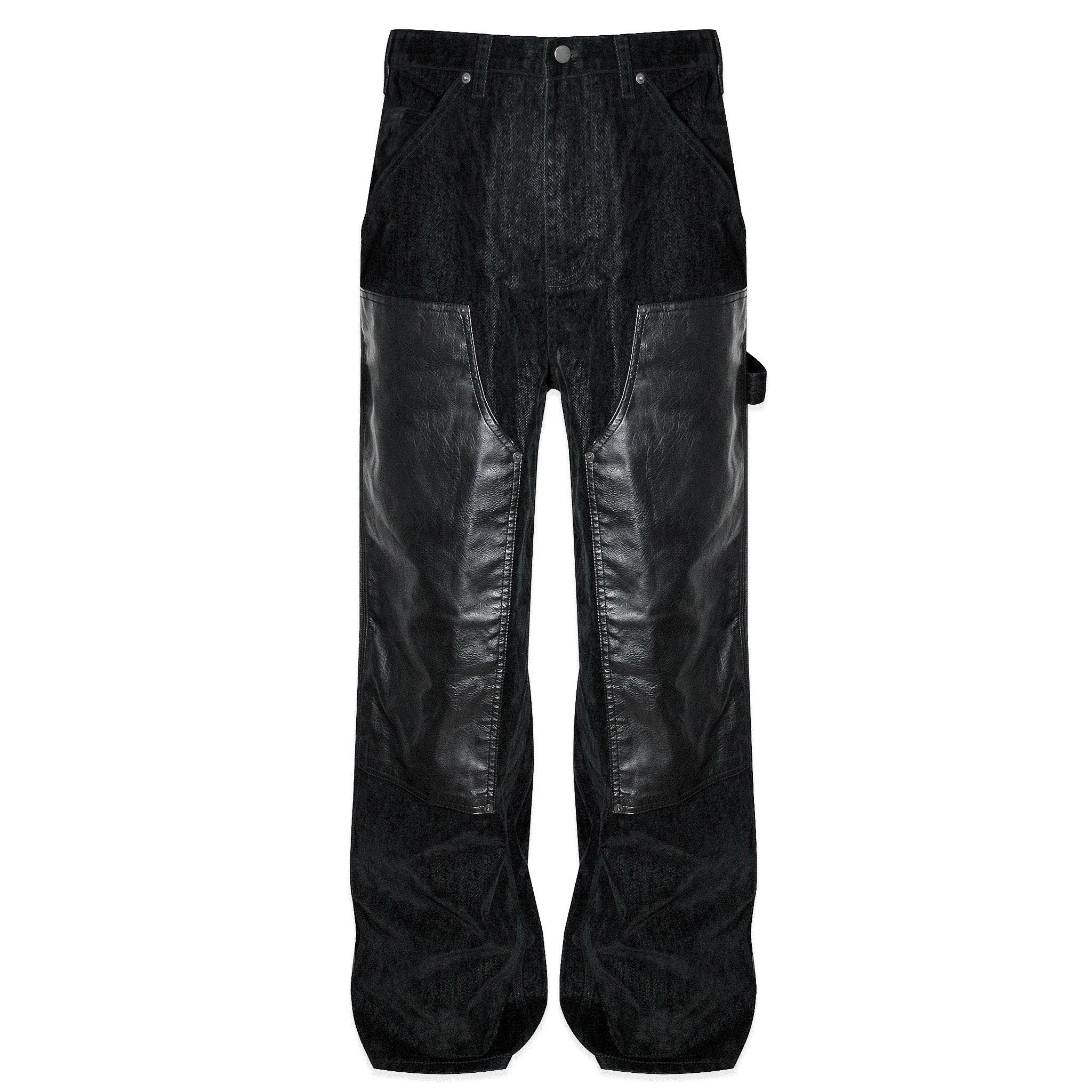 Velvet Leather Panel Baggy Carpenter Jeans - EMOstanceclub - VENTURER