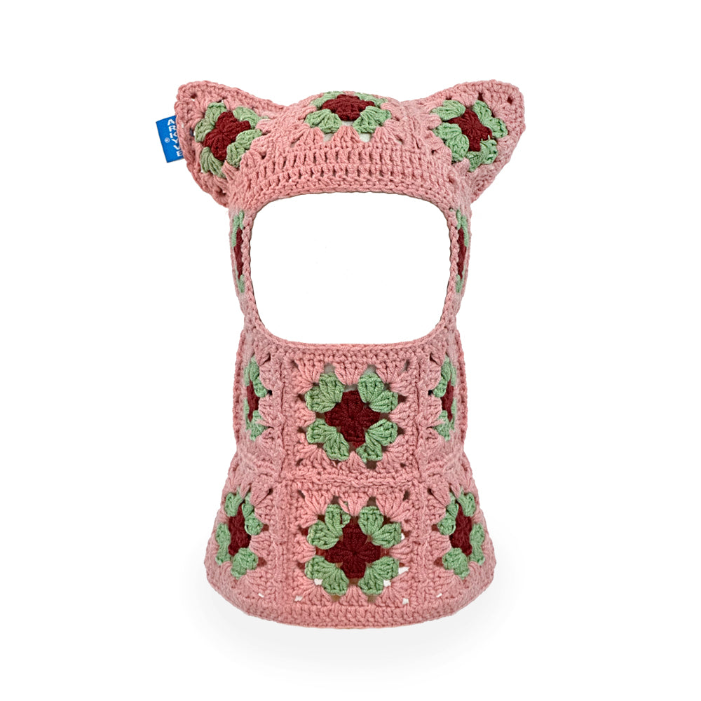 Pink Berry Crochet Ski Mask