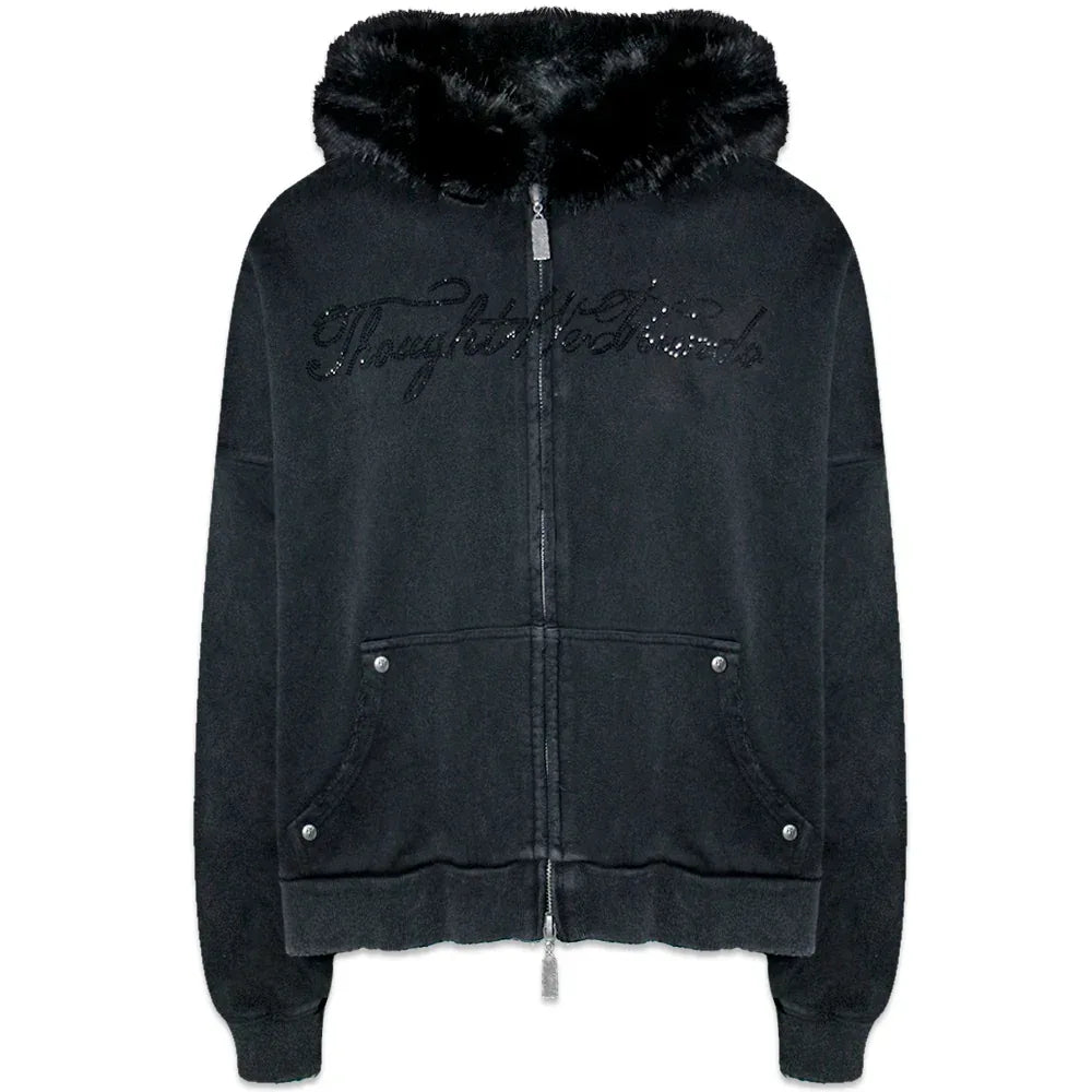 Nyra Zip-Up Jacket with Detachable Fur Hood - ThoughtWeFriends - VENTURER