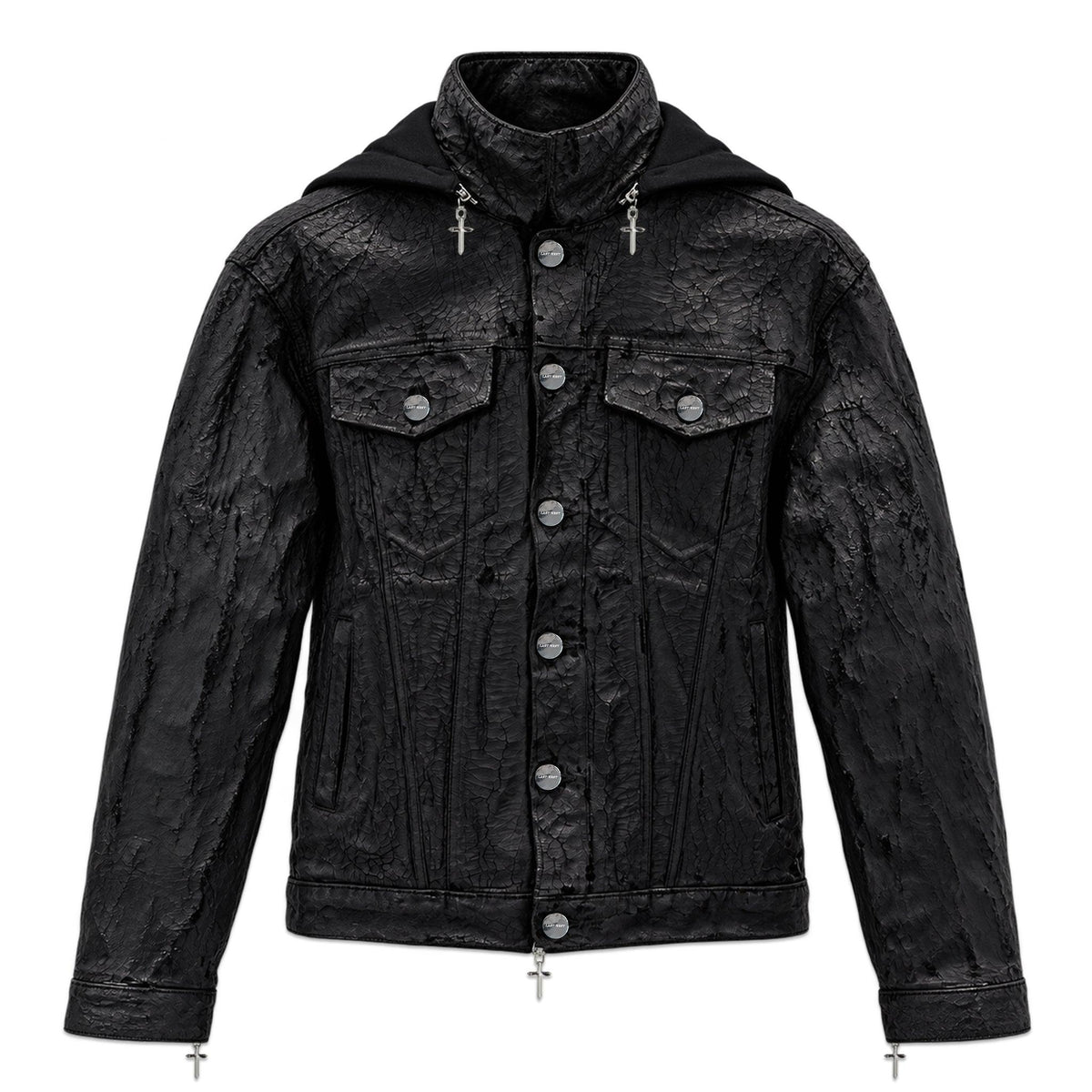 Hard Coating Cross Bomber Jacket
