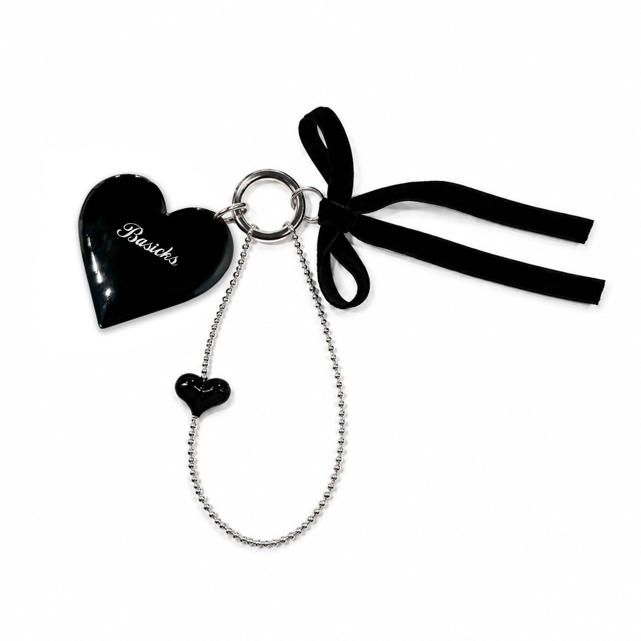 Stud Heart Key Charm