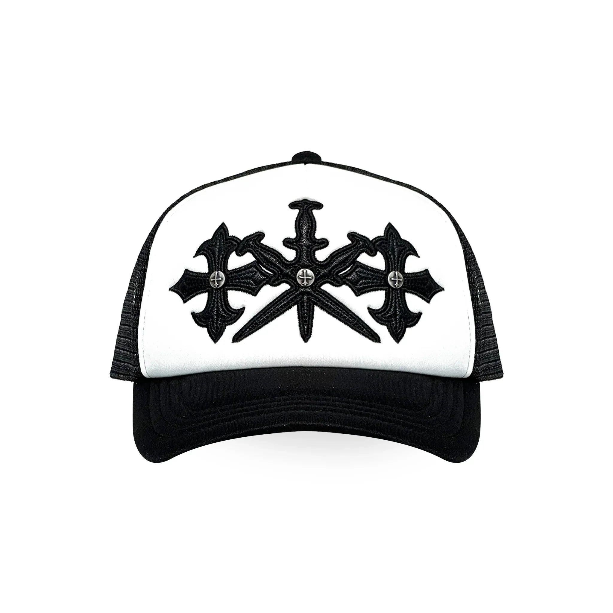 Dagger Cross Leather Patch Mesh Cap - UNKNOWN LONDON - VENTURER