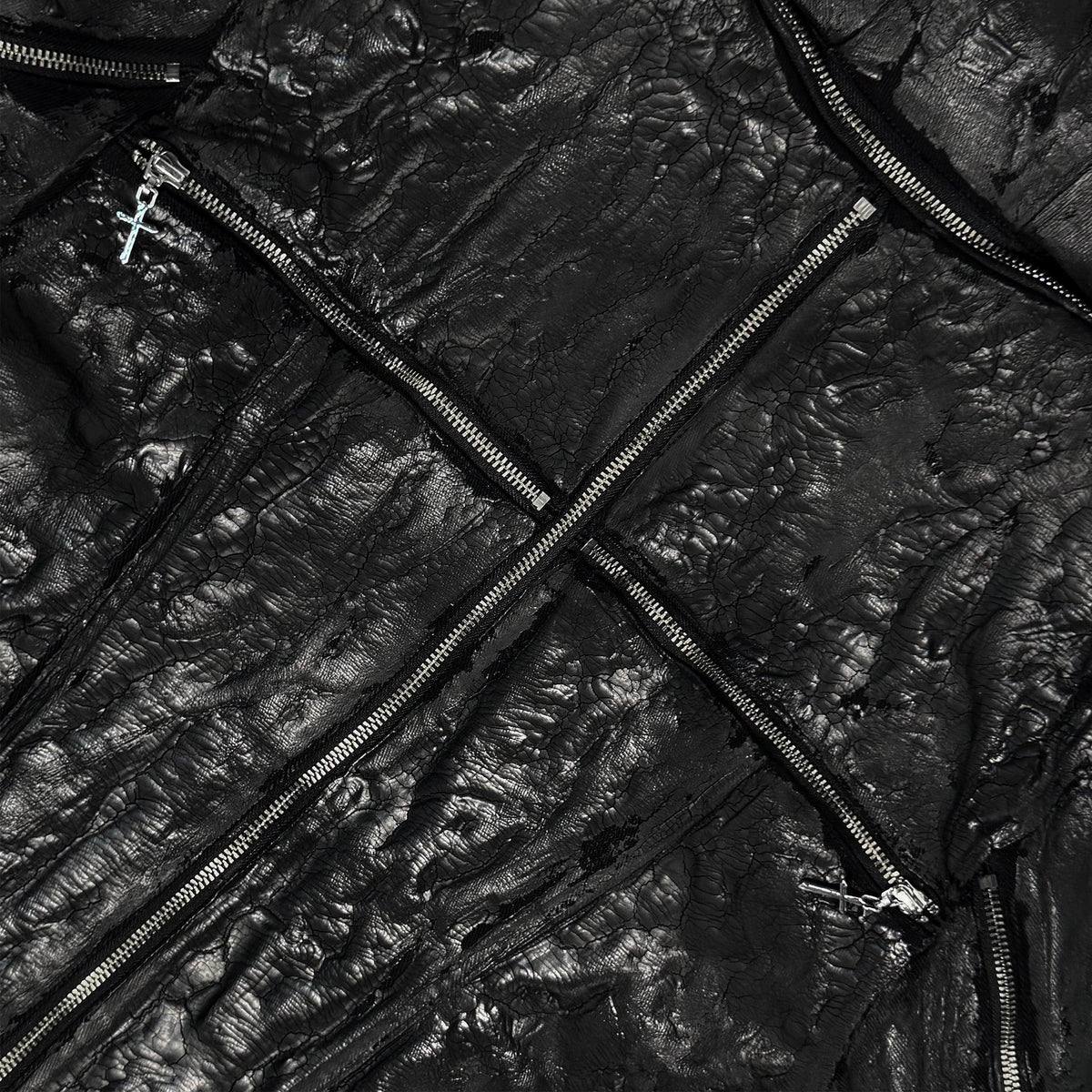 Hard Coating Cross Bomber Jacket