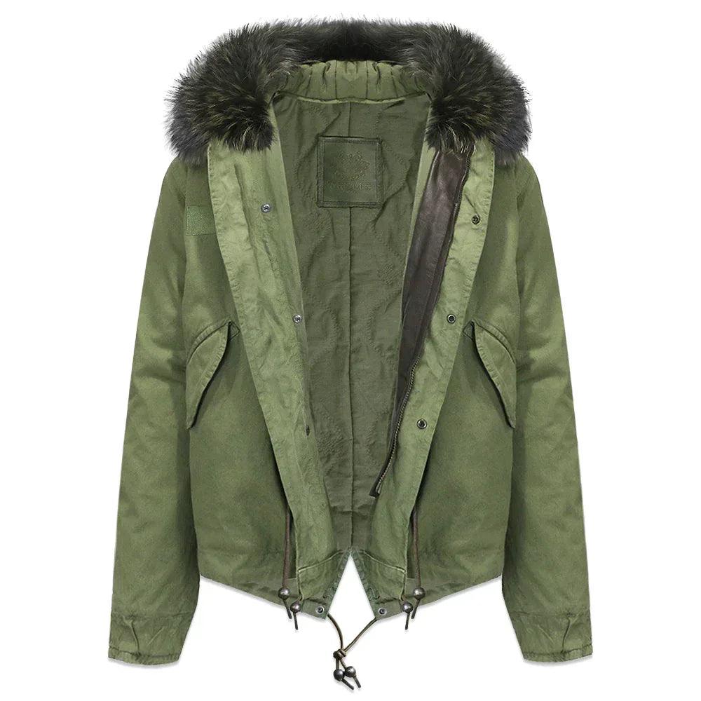 Parka Mr & Mrs Italy Avec Col Fourrure - Taille XL, Vert, Neuf Sans étiquettes, Pour Femmes