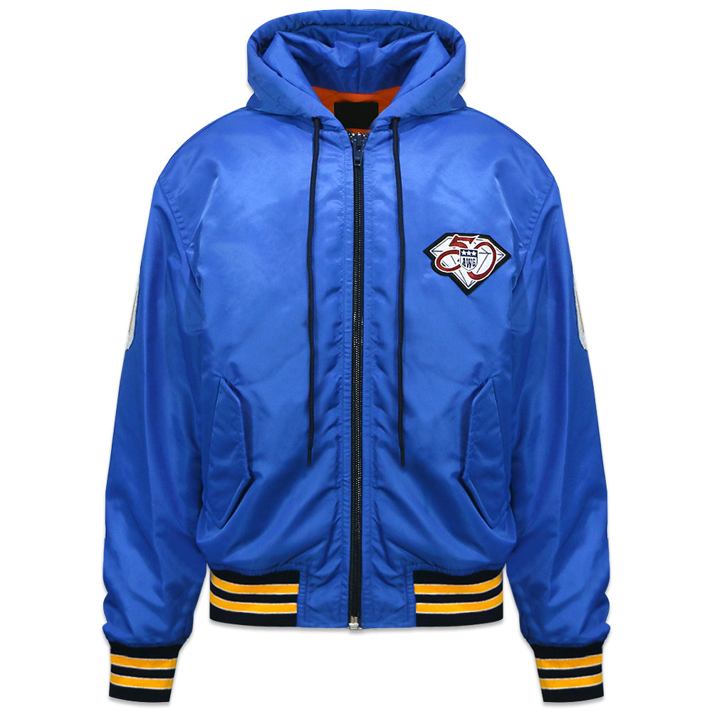Athletic Patch Hooded Bomber