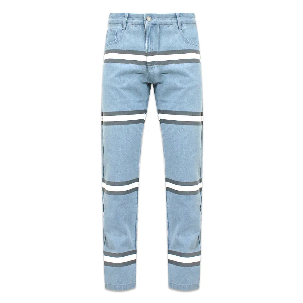 Striped Denim Jeans - UNKNOWN LONDON - VENTURER