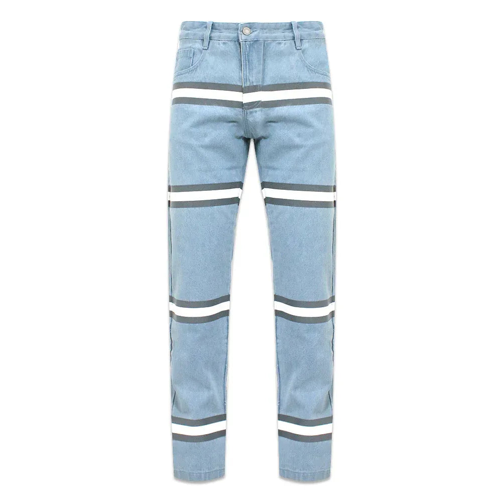 Striped Denim Jeans - UNKNOWN LONDON - VENTURER