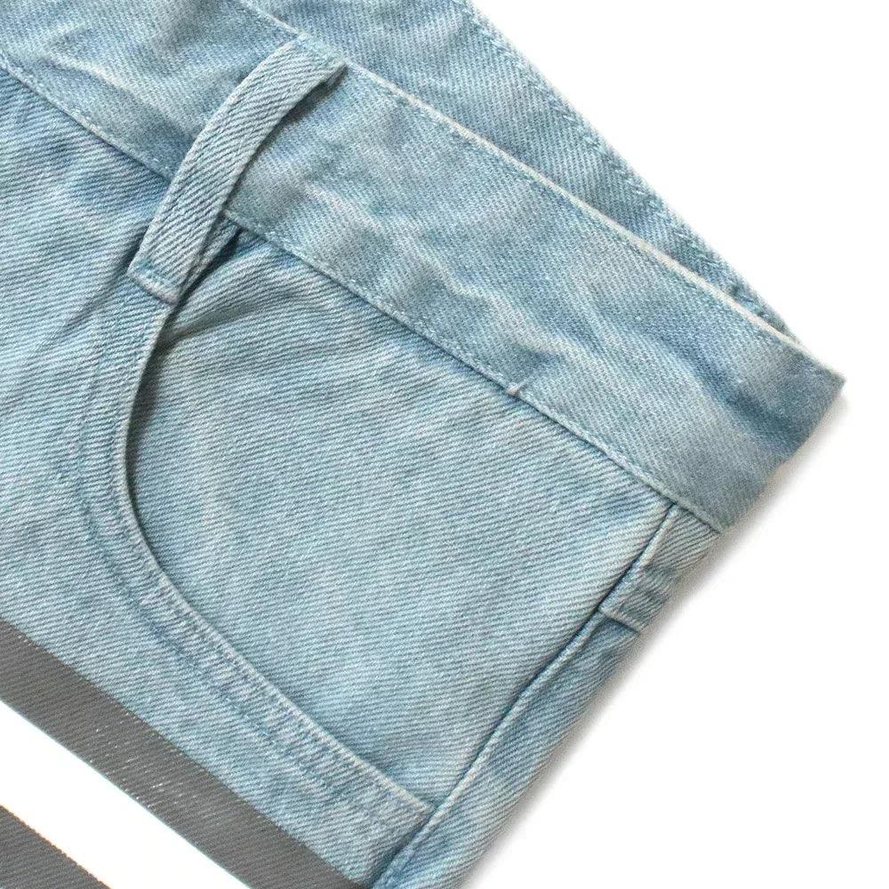Striped Denim Jeans - UNKNOWN LONDON - VENTURER