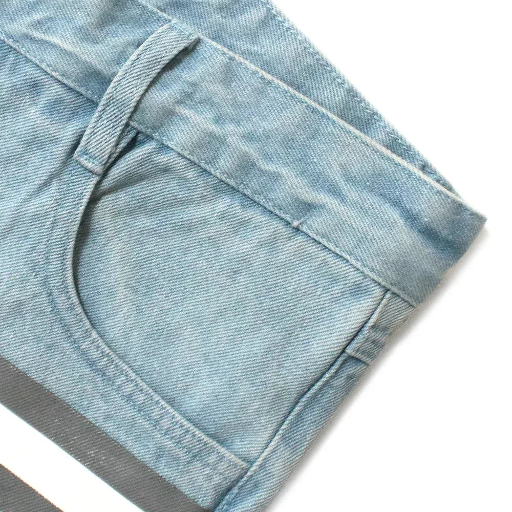 Striped Denim Jeans - UNKNOWN LONDON - VENTURER