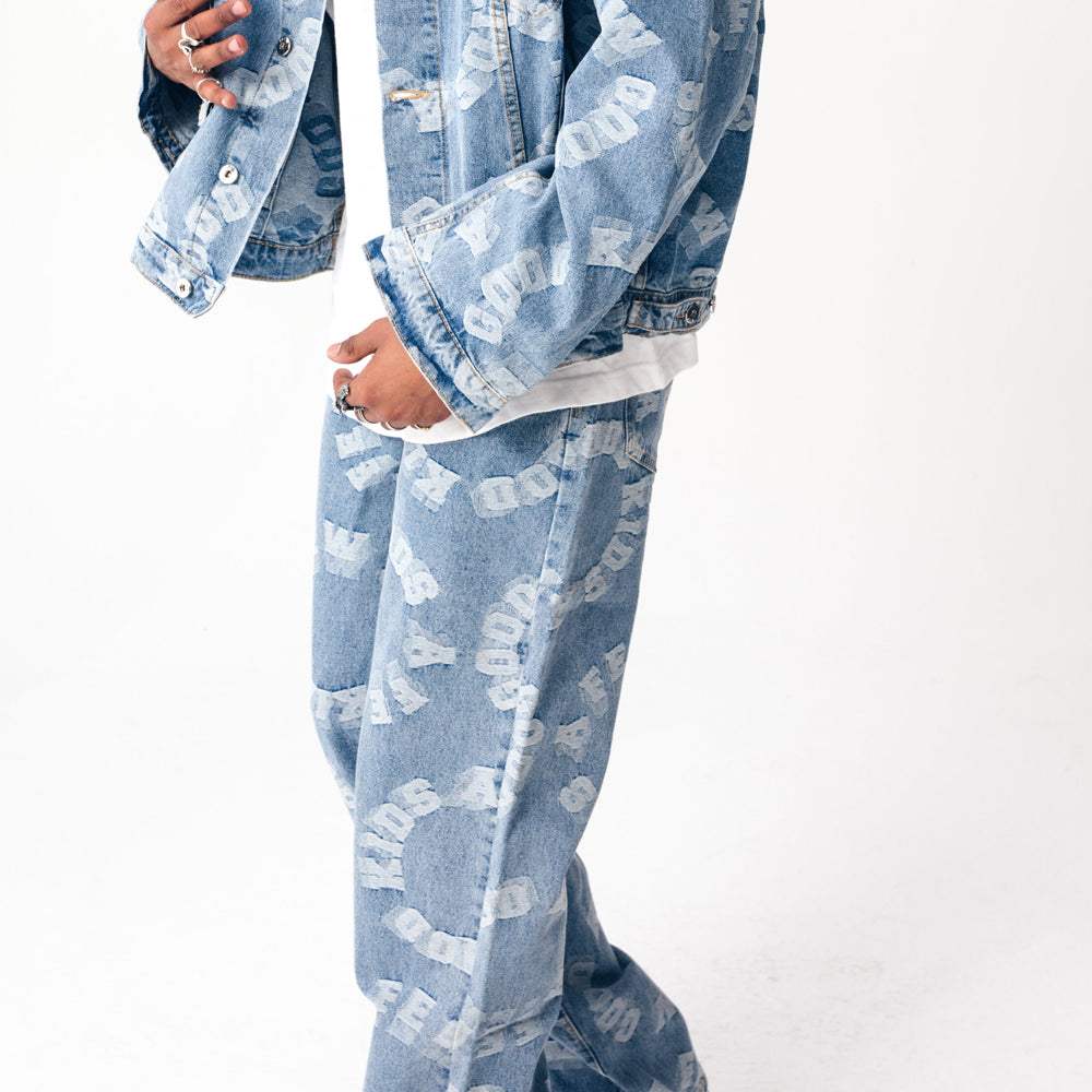 All Over Logo Denim Pants