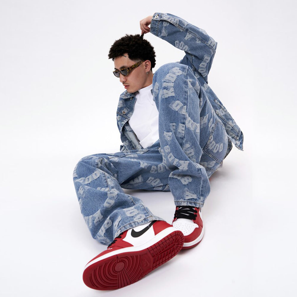 All Over Logo Denim Pants