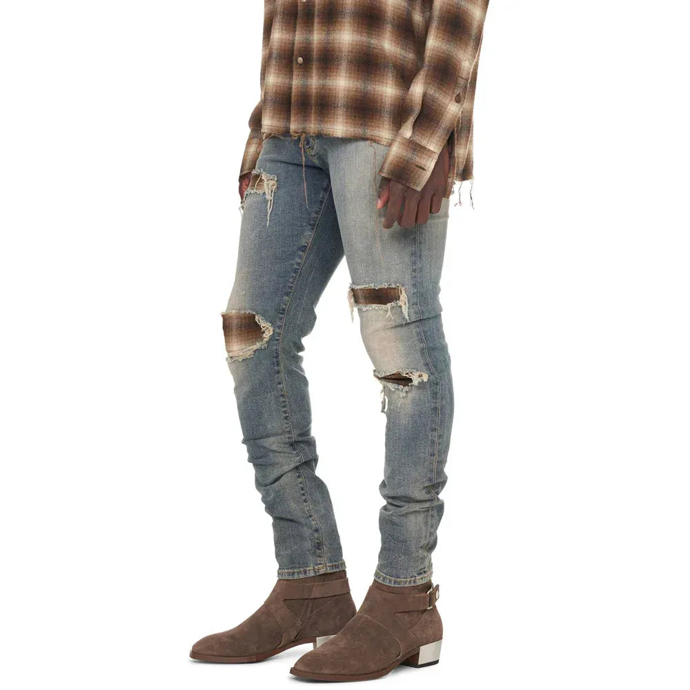 Underwork Tartan Denim - REPRESENT - VENTURER