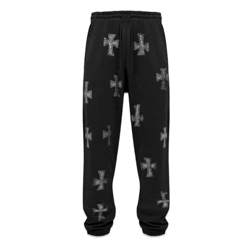 Cross Rhinestone Joggers - UNKNOWN LONDON - VENTURER