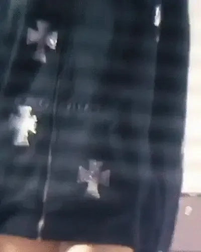 Cross Rhinestone Zip Up Hoodie - UNKNOWN LONDON - VENTURER