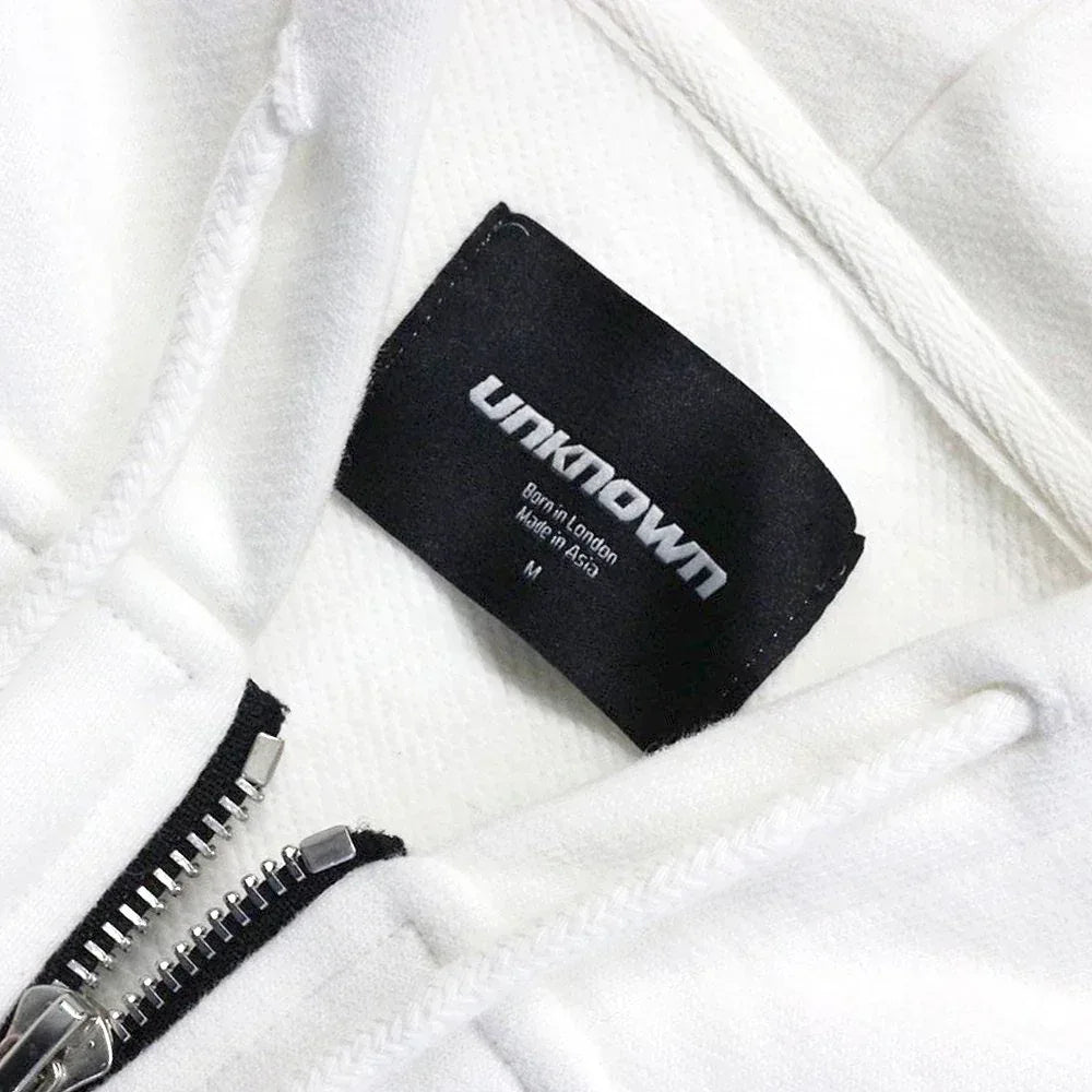 Cross Rhinestone Zip Up Hoodie - UNKNOWN LONDON - VENTURER