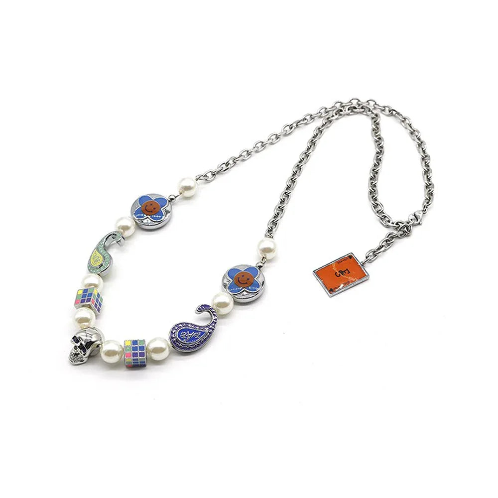 EVAE Cross Flower Smiley Necklace - EVAE MOB - VENTURER