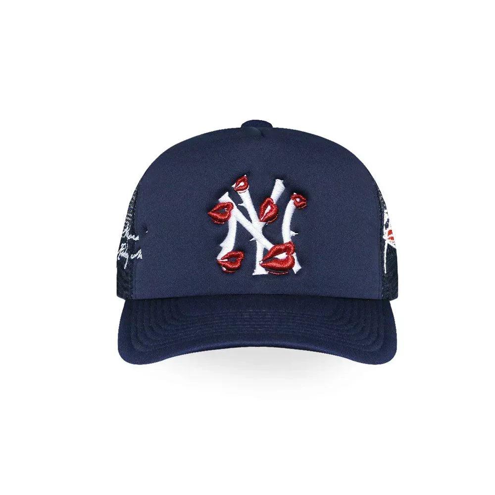 LA ROPA Product Page - NY Is Kissing Me Trucker Hat - Navy - VENTURER