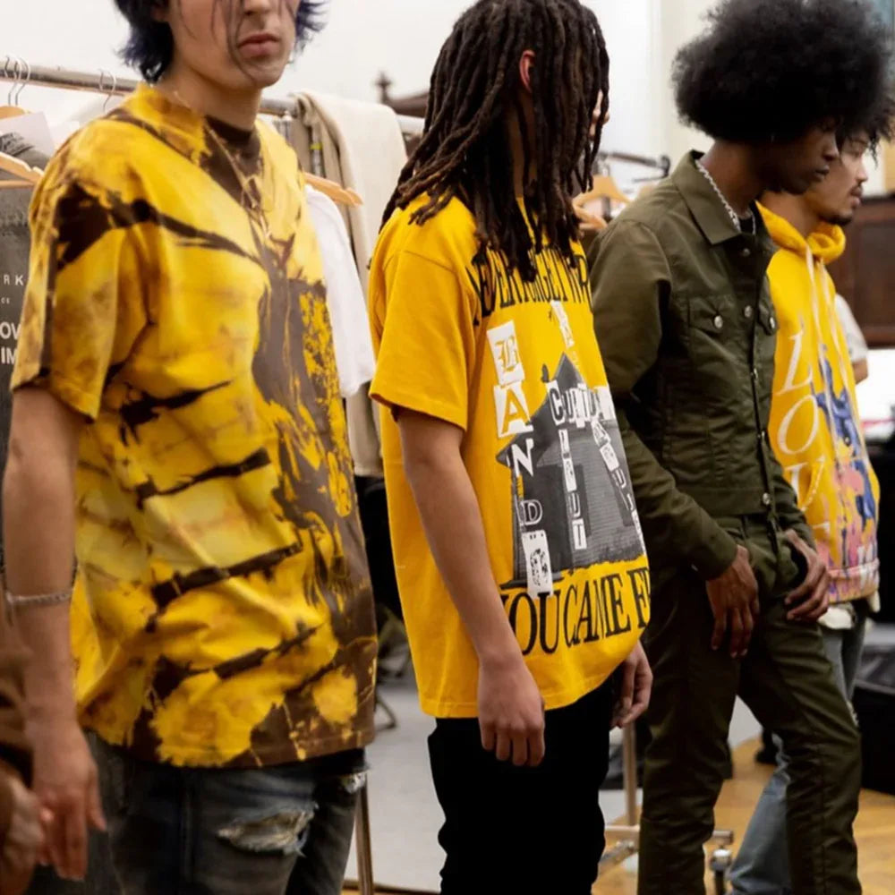 Flaming Skull Tie Dye T-Shirt - LAUNDERED WORKS CORP - VENTURER