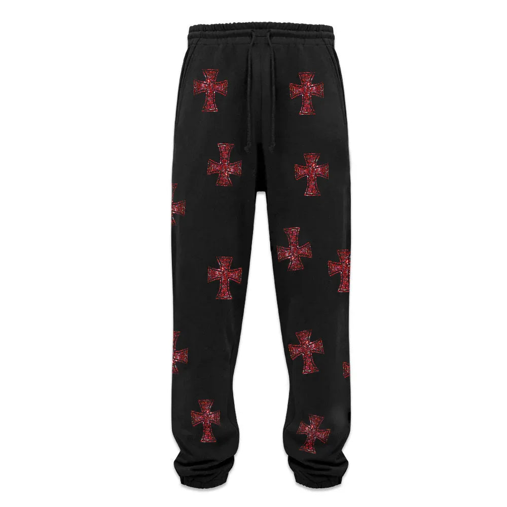 Cross Rhinestone Joggers - UNKNOWN LONDON - VENTURER