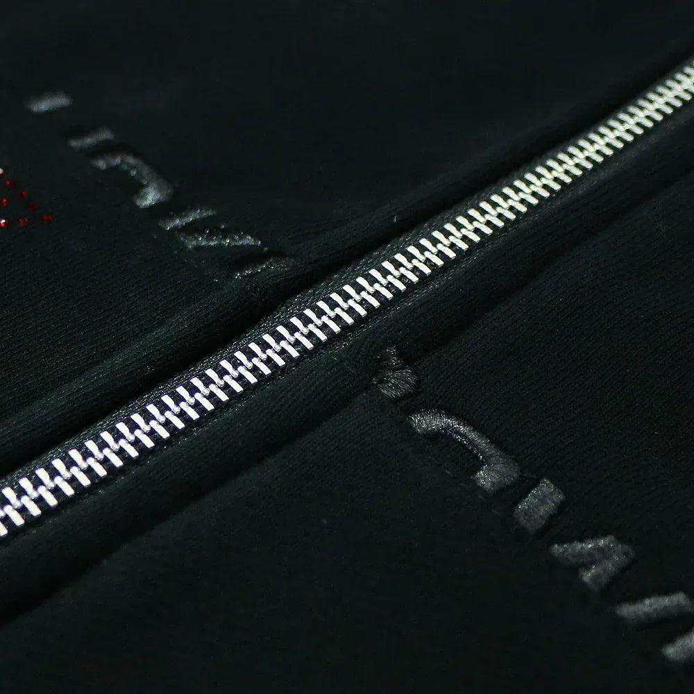 Cross Rhinestone Zip Up Hoodie - UNKNOWN LONDON - VENTURER