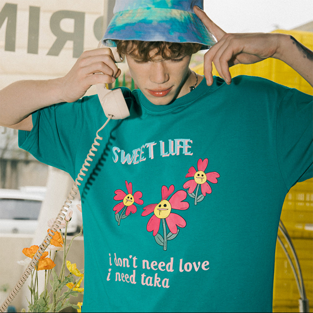 Sweet Life Distress Flower Tee