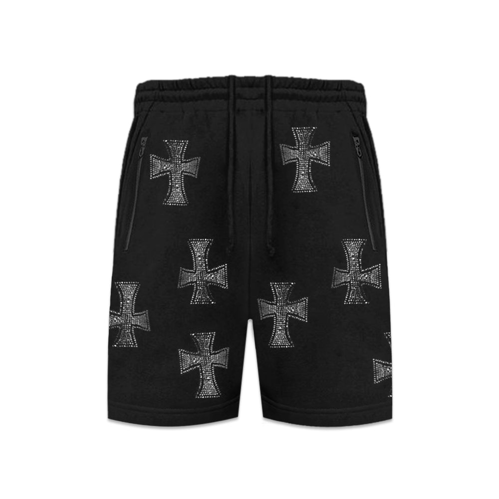 Cross Rhinestone Shorts