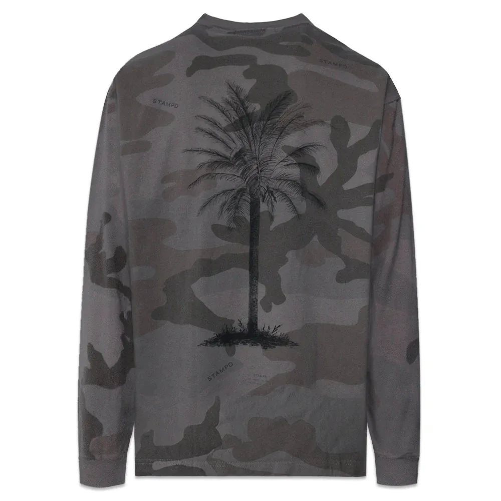 Camo Palm Relaxed Ls Tee - STAMPD - VENTURER