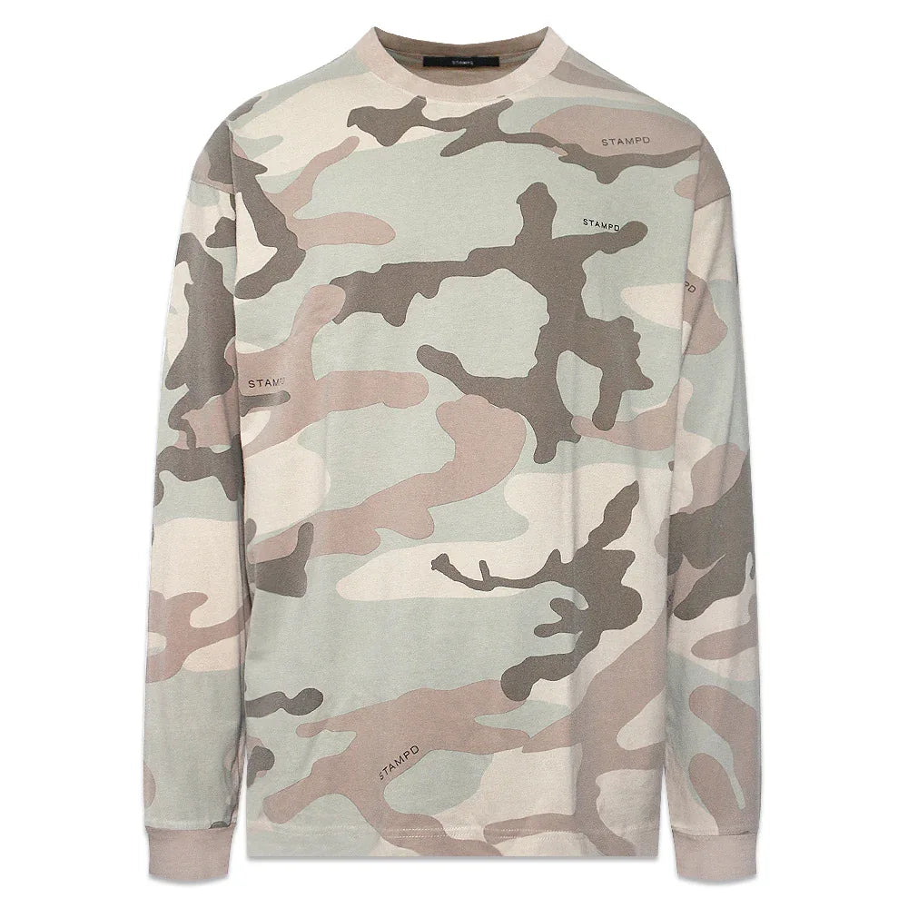 Camo Palm Relaxed Ls Tee - STAMPD - VENTURER