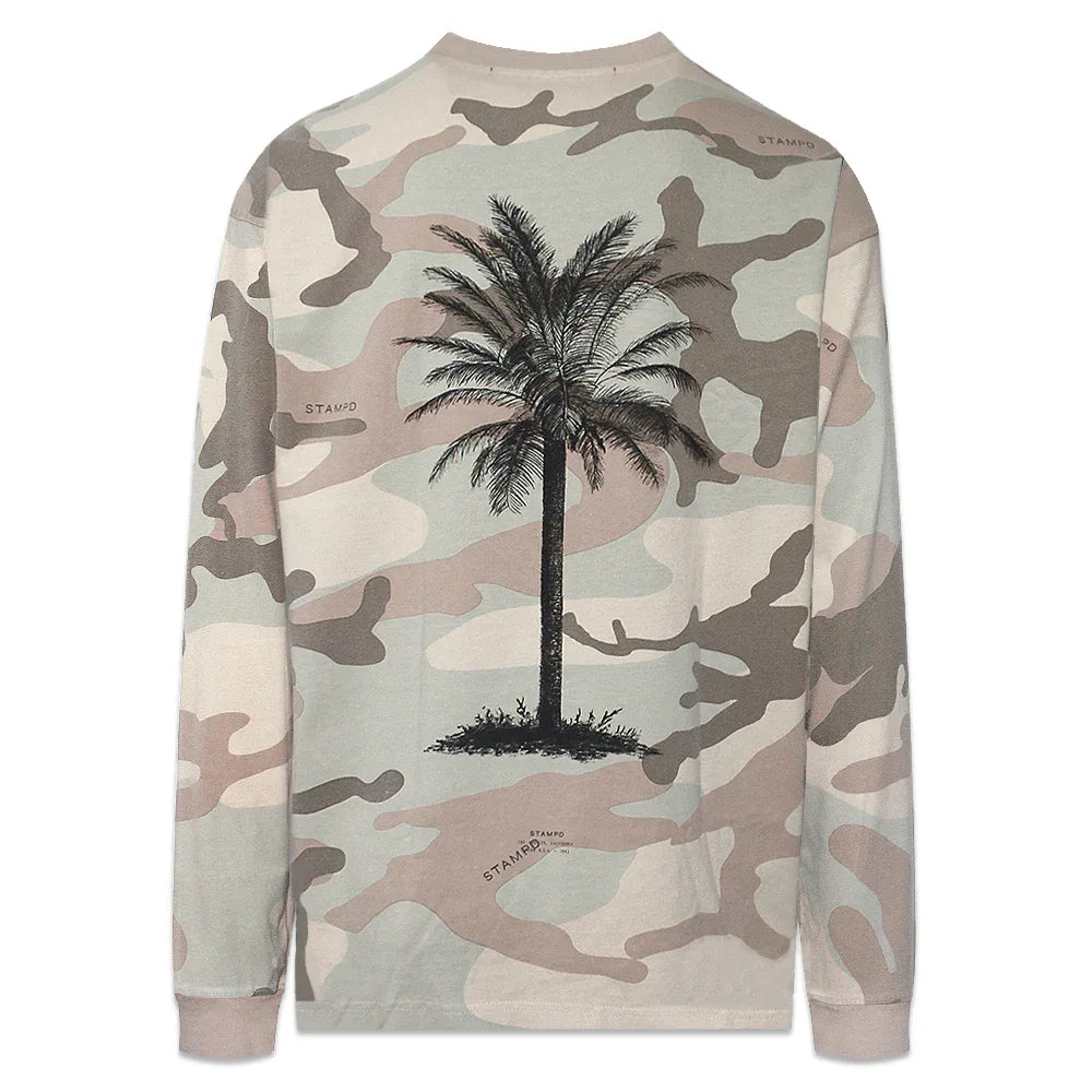 Camo Palm Relaxed Ls Tee - STAMPD - VENTURER