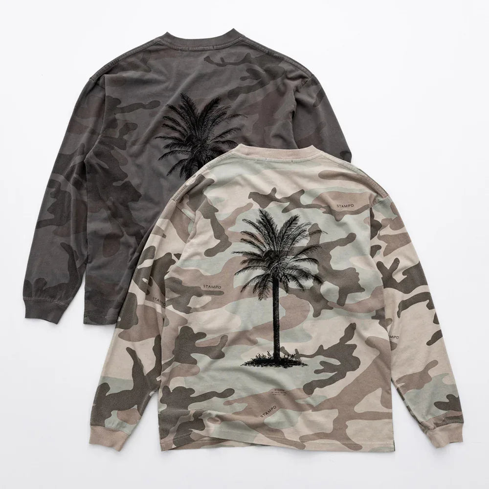 Camo Palm Relaxed Ls Tee - STAMPD - VENTURER