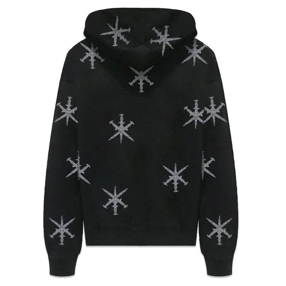 Dagger Rhinestone Zip Hoodie - UNKNOWN LONDON - VENTURER