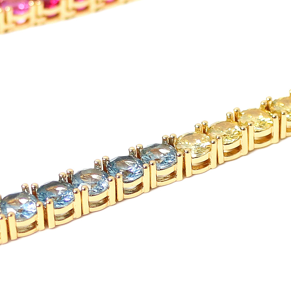 Rainbow Zirconia Angel Necklace