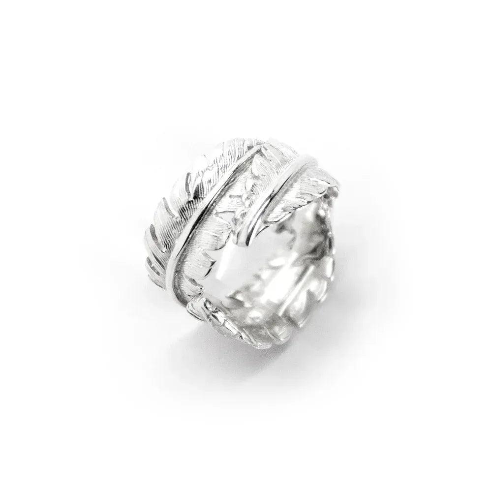 Feather Wrap Ring - THE SILVER STONE - VENTURER
