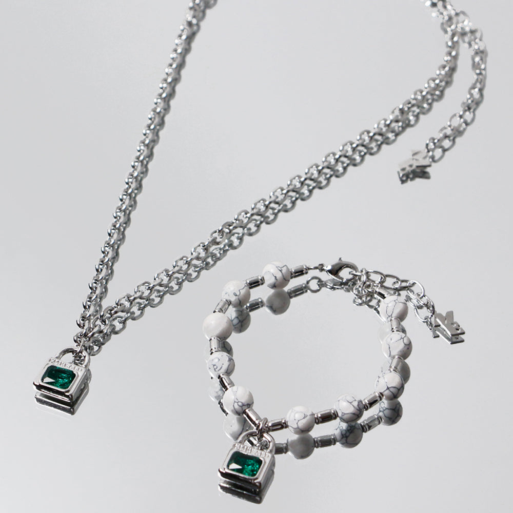 Emerald Lock Bracelet