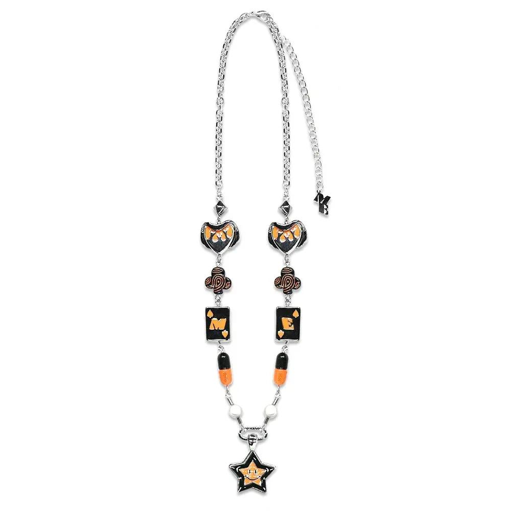 Orange Lucky Star Smiley Necklace - MAISON EMERALD - VENTURER